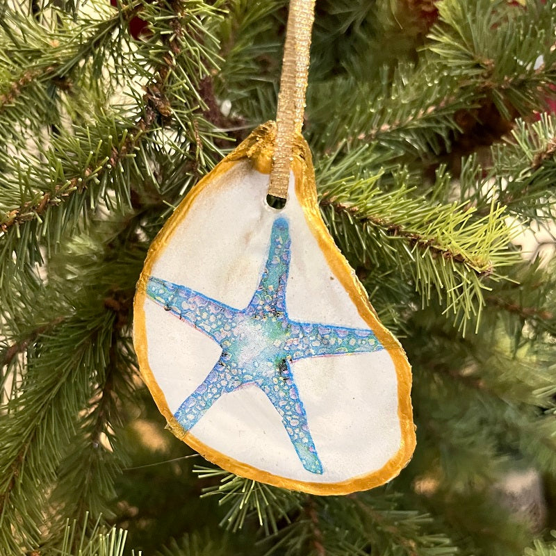 Gold Oyster Shell Ornament